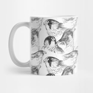 Peregrine Falcon Sketch Pattern Mug